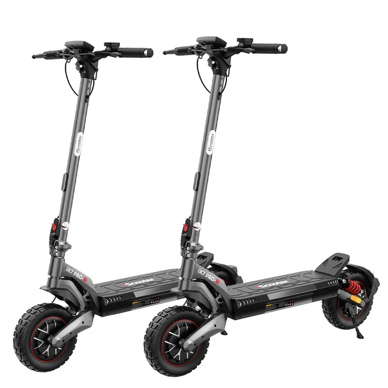 IX7 Pro Electric Scooter, 2*1000 W Motor, 48V 15Ah Battery, 10 Inch Tires, 60km/h Max Speed, 80km Range, Front & Rear Disc Brakes, Front & Rear Suspension