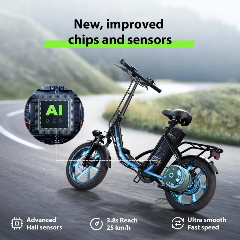 U4 Electric Commuter Bike, Peak 500 W, 88 km Range Foldable E-Bike