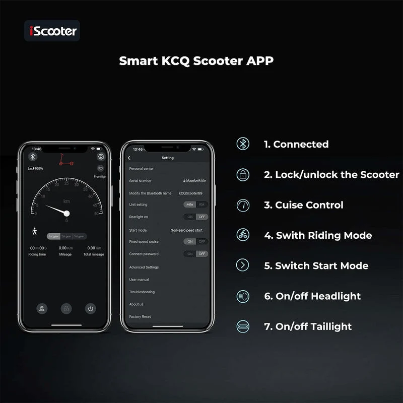 I9 Electric Scooter, 350W Motor, 42V 7,5Ah Battery, 8,5 Inch Tires, 25km/h Max Speed, 30km Range, Rear Disc Brakes