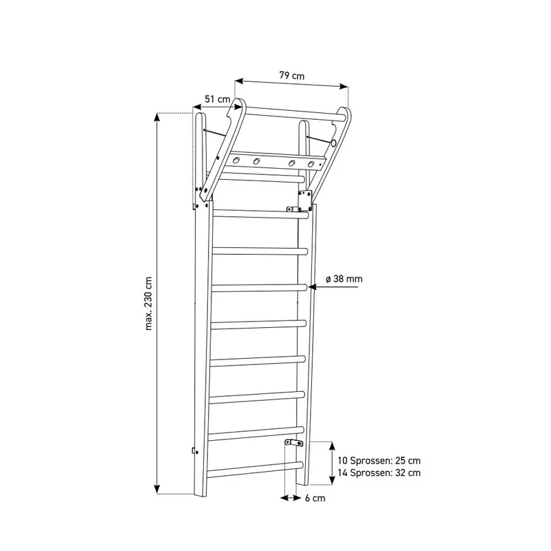 NOHRD WallBars Eiche Vintage Sprossenwand