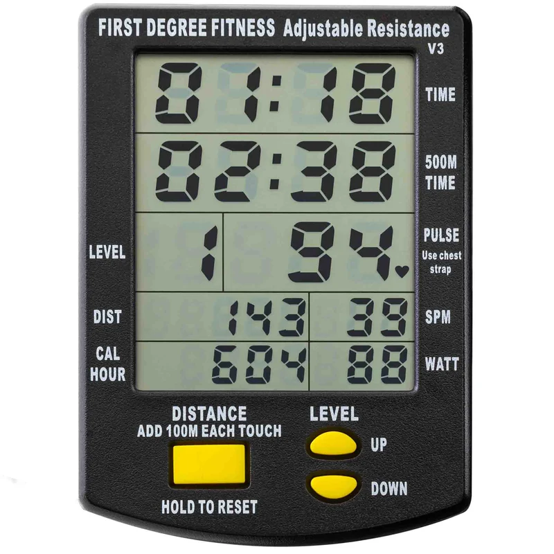 Fluid Rower Rudergerät Apollo Plus Black inkl. Pulsempfänger + Brustgurt