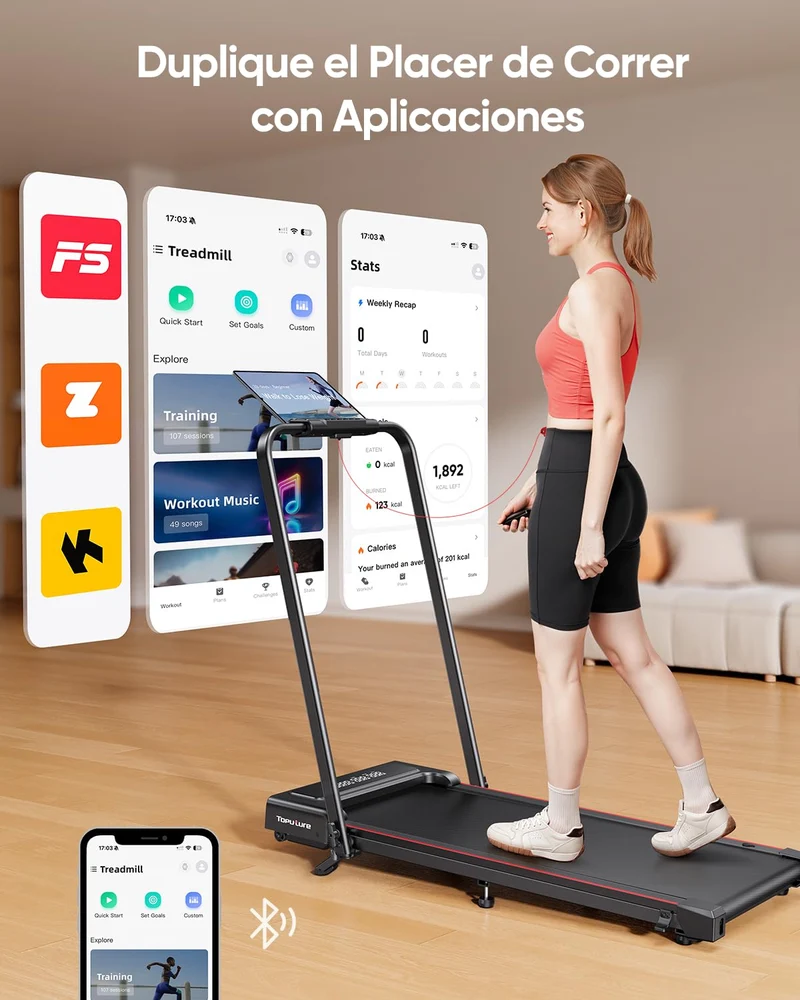 4-in-1 Laufband klappbar mit 9% Neigung, 2,5HP Motor, 12km/h, Walking Pad leise für Zuhause & Büro