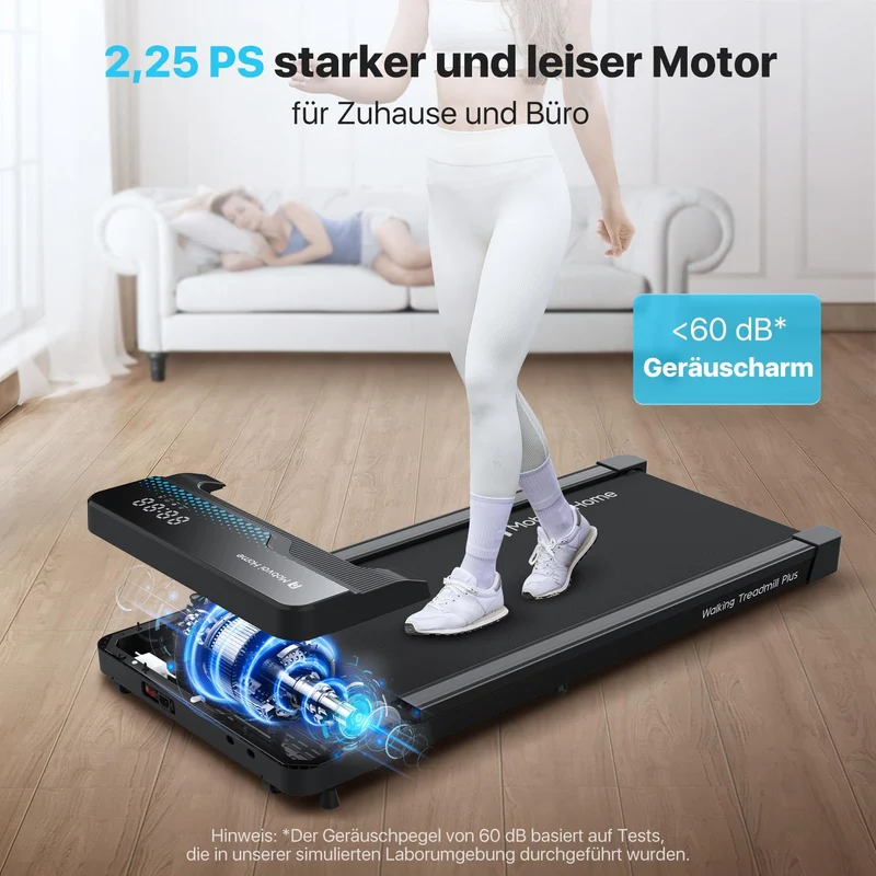 Mobvoi Walking Pad Plus – KI-Laufband 42 cm breit, 2,25 PS, Bluetooth-Lautsprecher, klappbar, App-Steuerung