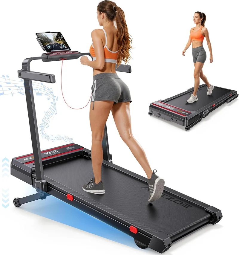 Acezoe Laufband klappbar mit 15% Steigung, 3.0HP Walking Pad für Zuhause & Büro, bis 136 kg