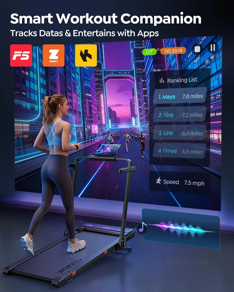 Acezoe Laufband klappbar mit 15% Steigung, 3.0HP Walking Pad für Zuhause & Büro, bis 136 kg