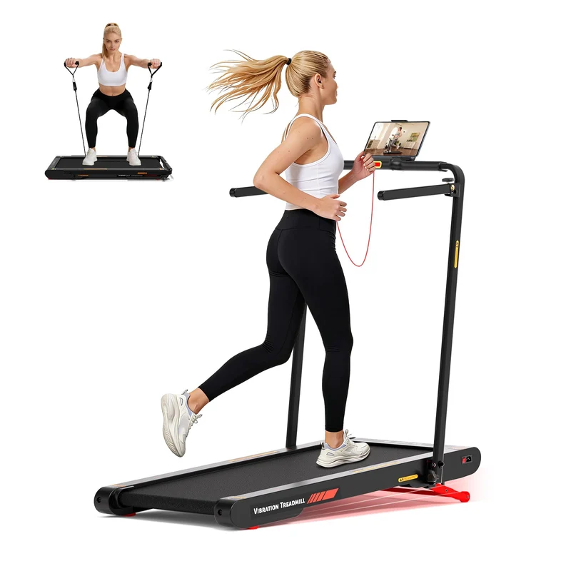 Sperax 4-in-1 Walking Pad mit Vibration & App, klappbares Laufband 0,5-12 km/h, 0-10% Steigung, 400W