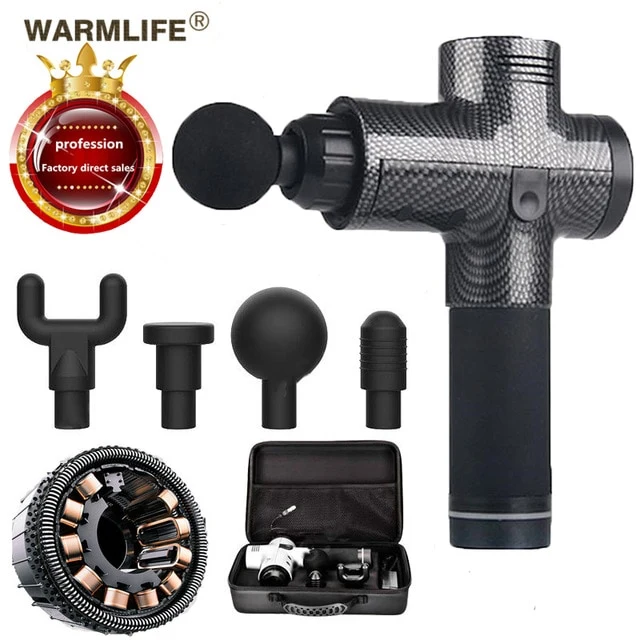 LED Massage Gun Cordless Rechargeable Muscle Stimulator Deep Tissue Massager Body Relaxation Slimming Shaping Pain Relief