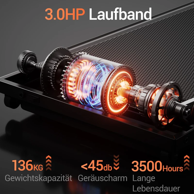 LONTEK Laufband für Zuhause klappbar 12 KM/H mit 15% Steigung, Herzfrequenzmonitor, 12 Programme, bis 136 kg