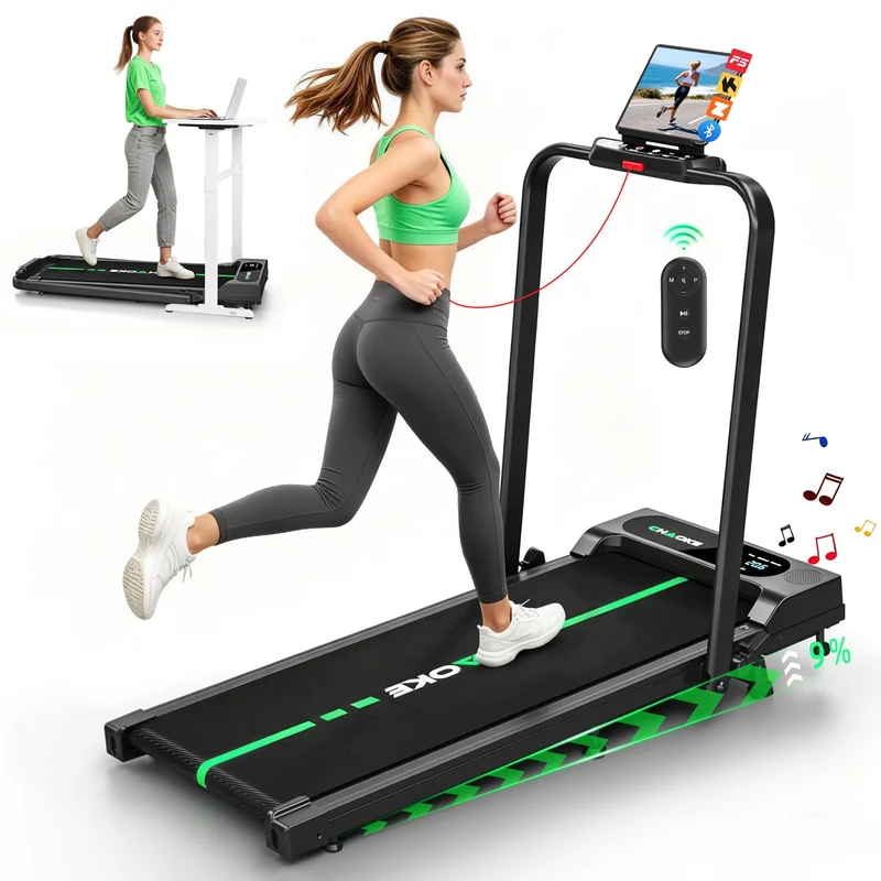 Laufband für Zuhause klappbar mit App & 9% Steigung, 2,75HP Motor, 12km/h, Walking Pad leise