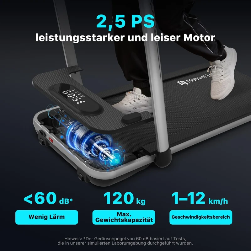 Mobvoi Home Laufband SE klappbar – 2,5 PS Motor, 12 km/h, KI-App, kompakt & leise, 120 kg Belastbarkeit