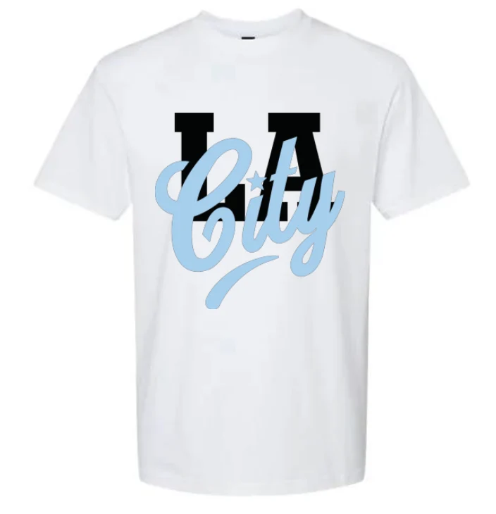 White Short Sleeve City LA T Shirt