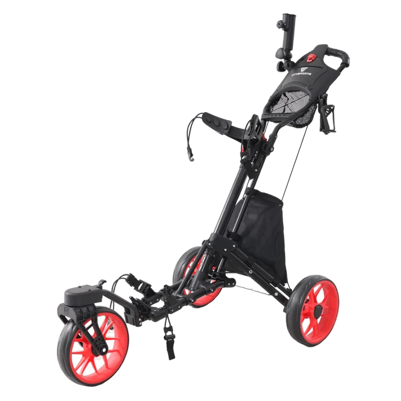 CITYSPORTS BC3 Golftrolley 3 Rad Schwarz – 360°-Schwenkräder, Aluminium