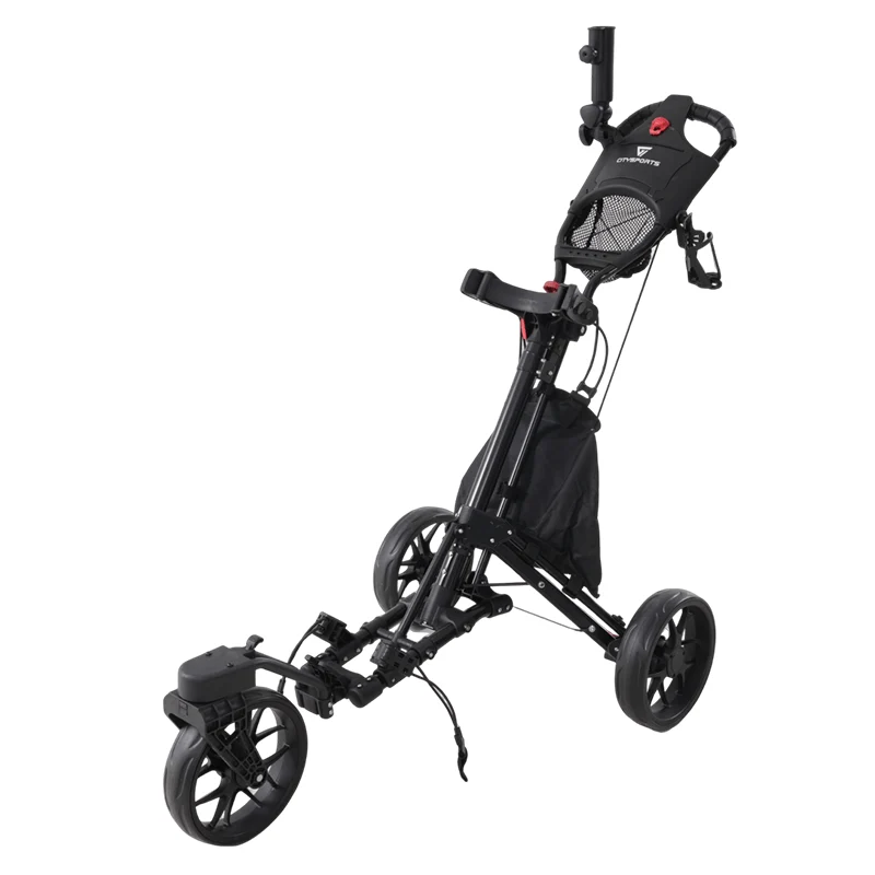 CITYSPORTS BC3 Golftrolley 3 Rad – 360°-Schwenkräder, Aluminium