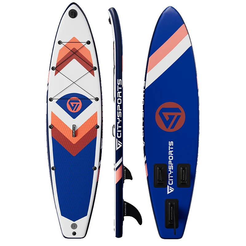 CITYSPORTS SUP-Board aufblasbar – 320×81×15 cm Set mit EVA-Deck und Kamerahalterung