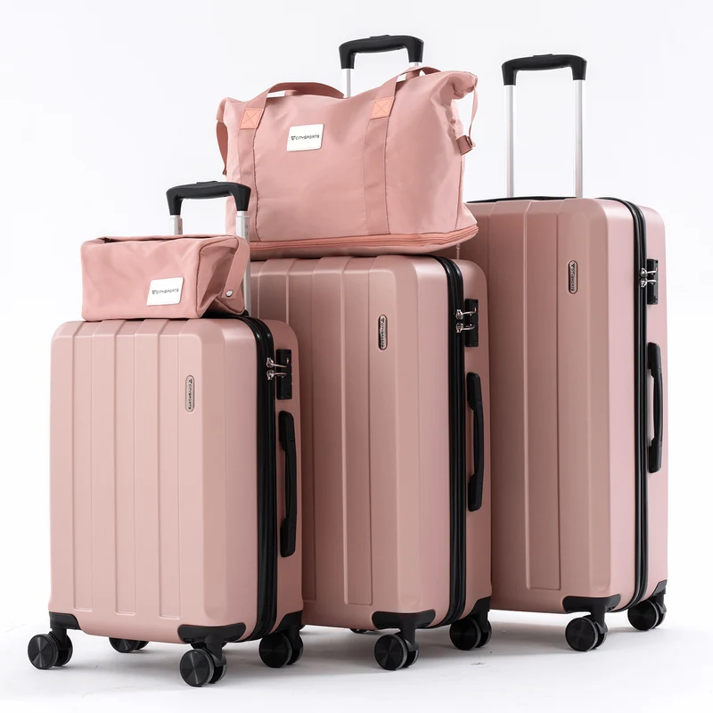 CITYSPORTS Kofferset 5-teilig Roségold – ABS-Hartschale, TSA-Schloss, 360°-Rollen