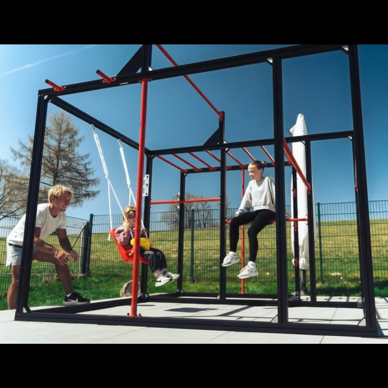 Klettergerüst für den Garten aus Metall (Family Cube)