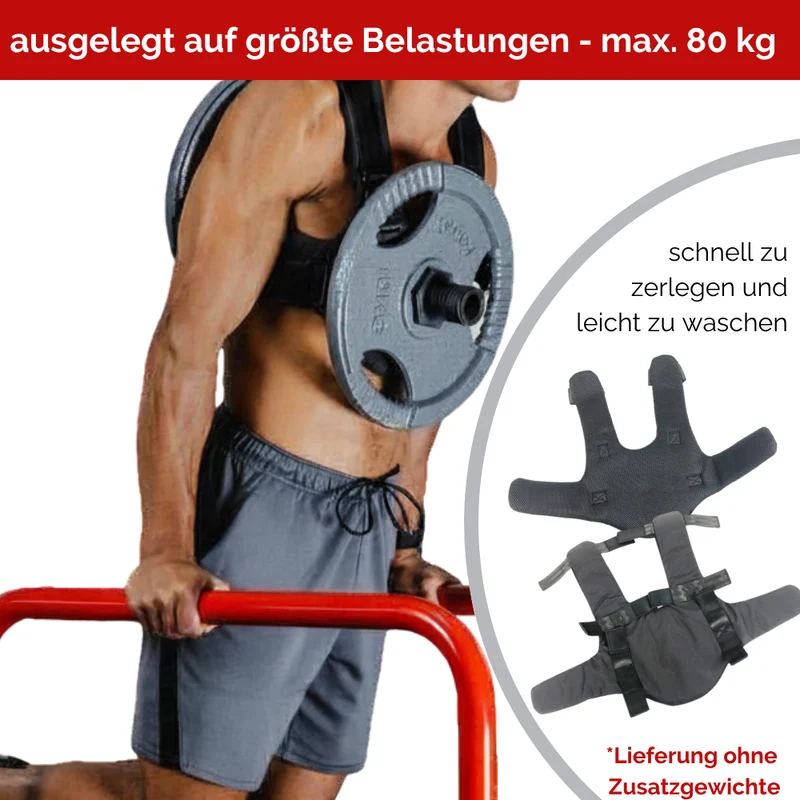 GEWICHTSWESTE FÜR HANTELSCHEIBEN 30 mm oder 50 mm