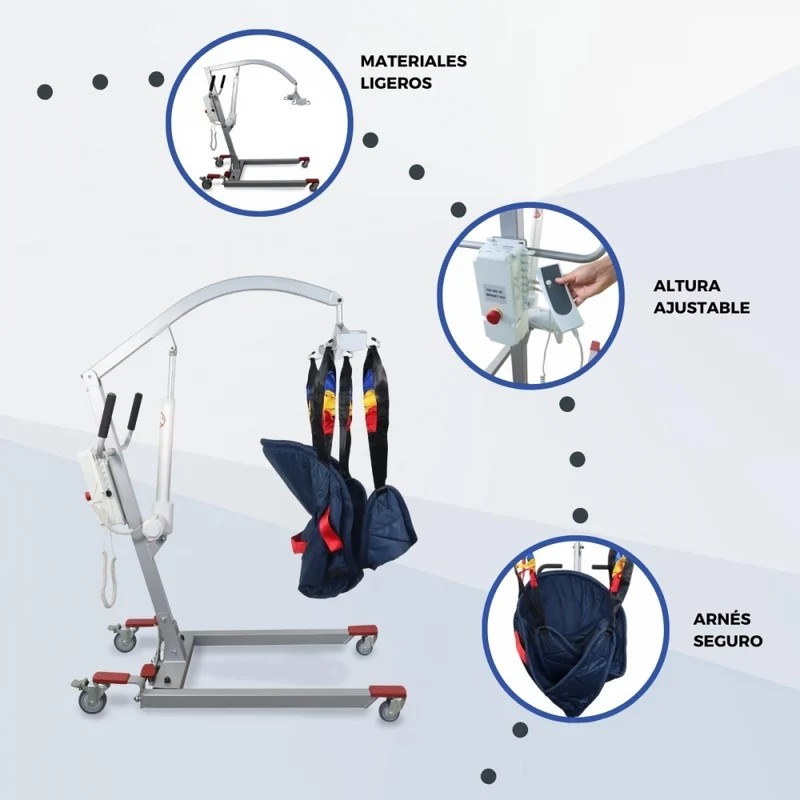 Elektrokran | Inkl. 4-Haken-Gurt | Einsatz beim Laden | Compact | Max. 180 kg | Fortuna Basic | Mobiclinic