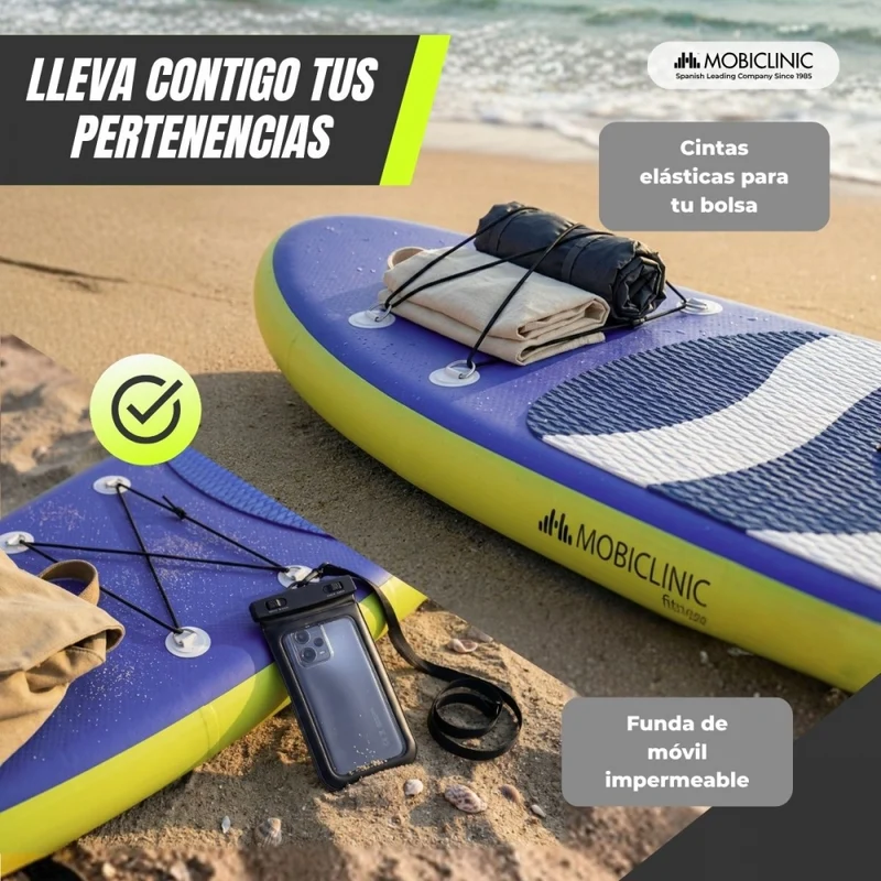 Aufblasbares Paddleboard | 315x78x15cm | Max. 150kg | Verstellbares Paddel | Rucksack und Pumpe | Stitch | Mobiclinic