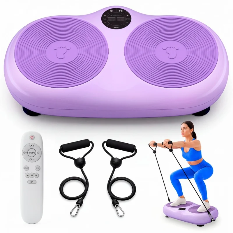 Vibrationsplattform | 99 Geschwindigkeiten| 9 Programme | Elastische Bänder | Bildschirm und Fernbedienung | Karol | Mobiclinic