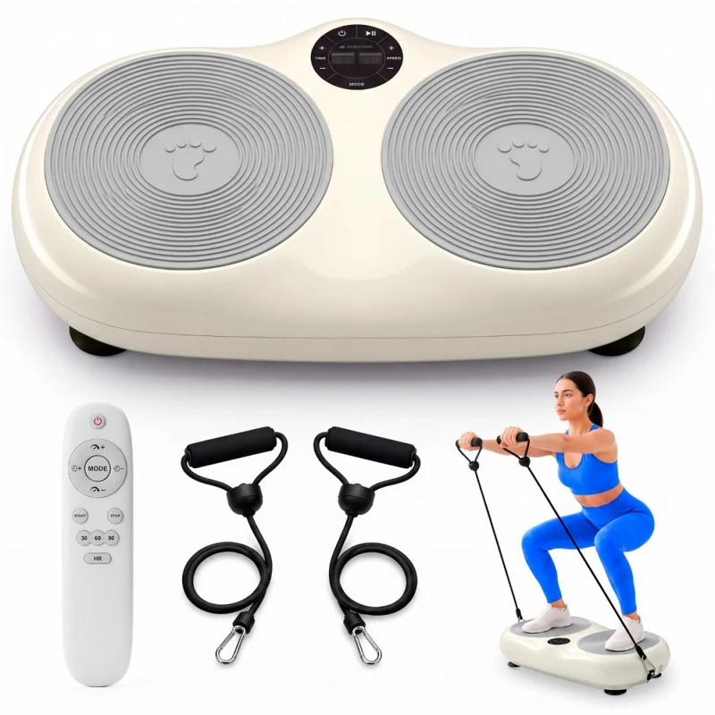 Vibrationsplattform | 99 Geschwindigkeiten | 9 Programme| Elastische Bänder | Bildschirm und Fernbedienung | Karol | Mobiclinic