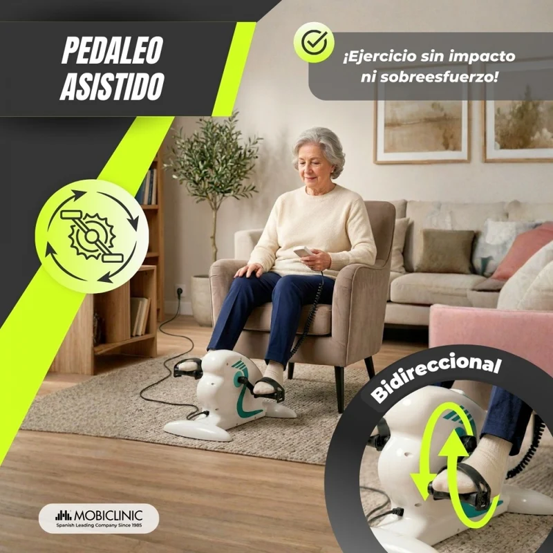 Elektrische Pedaleinheit | 12 Geschwindigkeiten | Digitaldisplay | Fernbedienung | Bidirektional | Pista | Mobiclinic