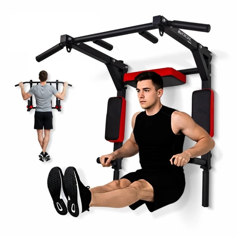 Klimmzugstange zur Wandmontage | 2-in-1 Wendbar | Gepolstertes Kissen und Stützen | Rutschfester Griff | Q2 | Mobiclinic