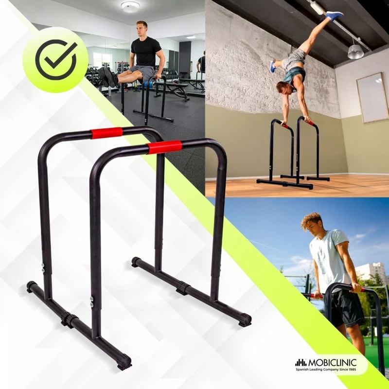 Barren | Verstellbar 79-89 cm | Rutschfester Schaumstoff | Gummifüße | Stahl | Zwillinge | Mobiclinic