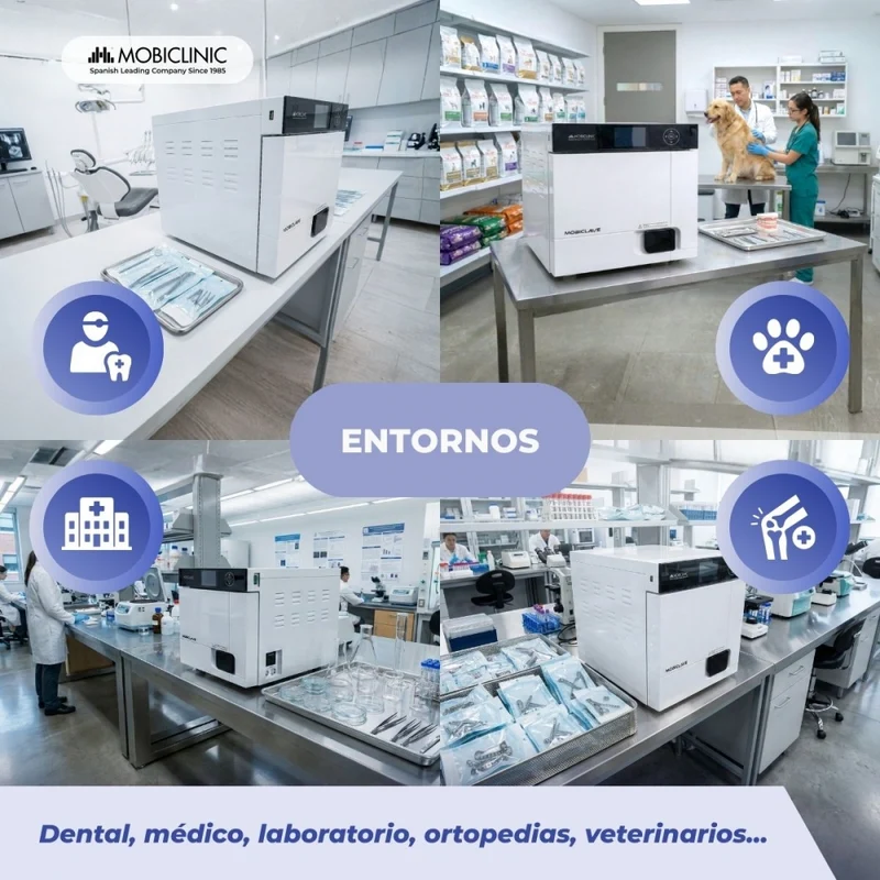 Autoklav Klasse B 17l | 360°-Sterilisation mit 99% | LCD-Display | USB-, SD- und Druckeranschluss | Mobiclave Plus | Mobiclinic