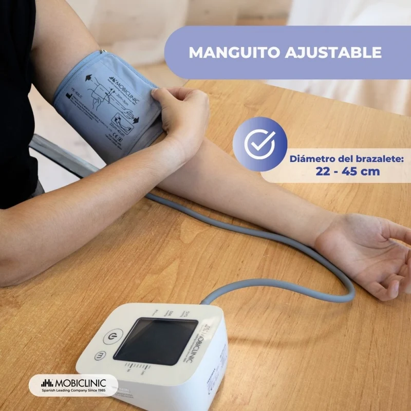 Digitales Blutdruckmessgerät für den Arm | Manschette (22-45cm) | LCD-Display | 90 Speicherplätze | Tensimax | Mobiclinic