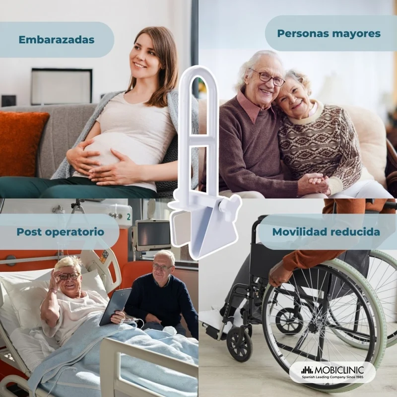 Badewannen-Einstiegsgriff | Badewannen mit glattem Rand (4,5 - 13,5 cm) | Max. 100 kg | Klinik- und Heimgebrauch | Mobiclinic