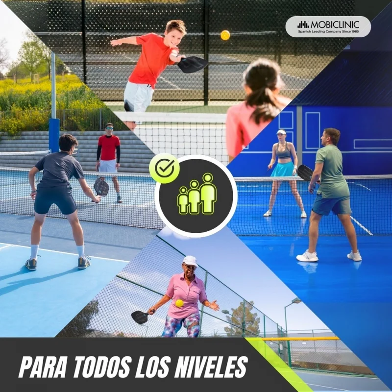 Pickleball-Set | 2 Fiberglasschläger | 4 Bälle | Tragetasche | Rutschfester Griff | Mobiall | Mobiclinic