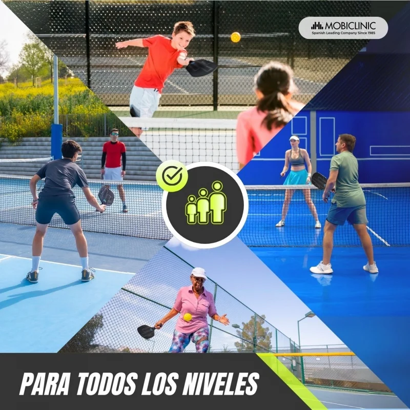 Pickleball-Set | 4 Fiberglasschläger | 4 Bälle | Tragetasche | Rutschfester Griff | Mobiall | Mobiclinic