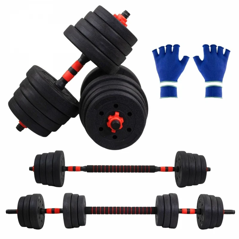 Paar 30 kg Hanteln | Verstellbar | 2 in 1 | Verbindungsstange | Tragbar | Abnehmbar | Mobimax | Mobiclinic