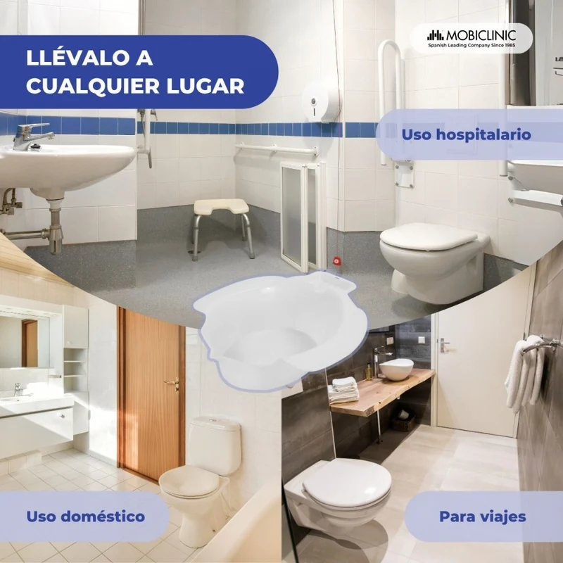 Tragbares Bidet | An der Toilette anbringbar | Klinische und häusliche Anwendung | Bis zu 4L | Stabil | Hana | Mobiclinic