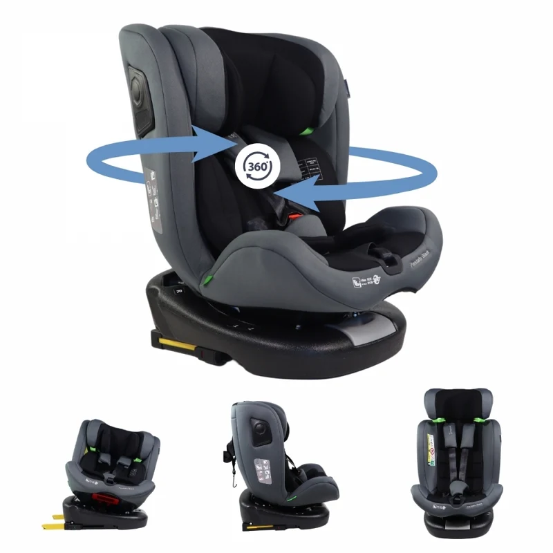 Kindersitz | 360º Drehung | Verstellbare Rückenlehne | 40-150 cm | 0-12 Jahre | Isofix | Top Tether | Pandafix | Mobiclinic