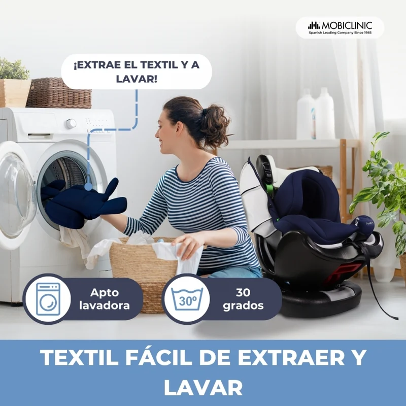 Kindersitz | 360º Drehung | Verstellbare Rückenlehne | 40-150 cm | 0-12 Jahre | Isofix | Top Tether | Pandafix | Mobiclinic