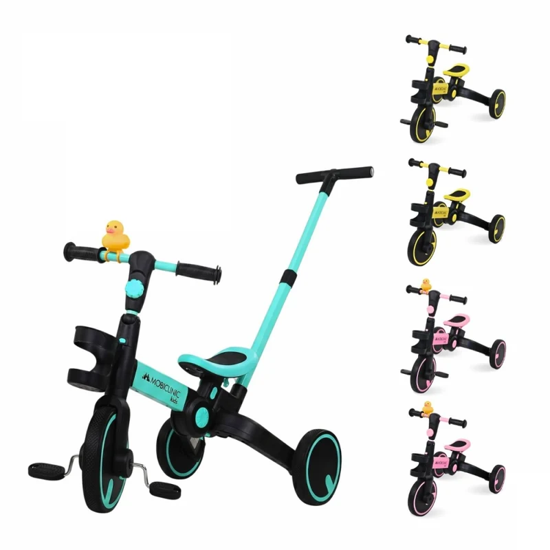 5-in-1 Dreirad | Umbaubar | Verstellbar | Max. 25 kg | Leichtgewicht | 1,5–5 Jahre | Blau | Chase | Mobiclinic