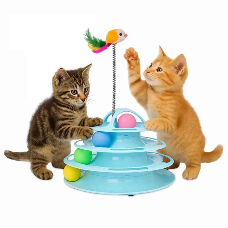 Interaktives Katzenspiel | Sinnesstimulation | Kompakt | Körperliche Aktivität | Turmdesign | Catplay | Mobiclinic