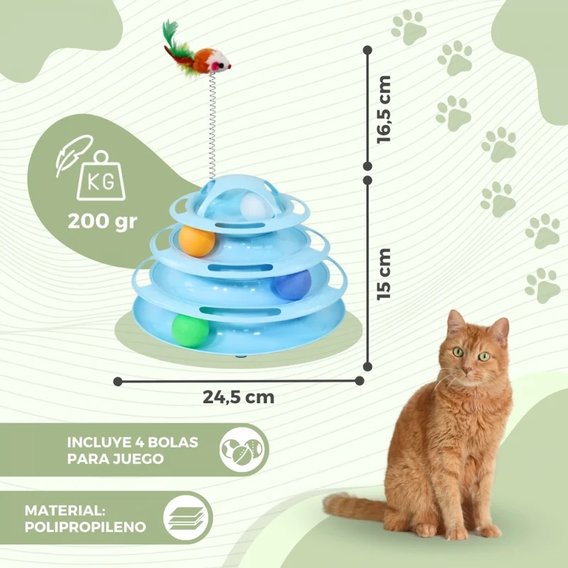 Interaktives Katzenspiel | Sinnesstimulation | Kompakt | Körperliche Aktivität | Turmdesign | Catplay | Mobiclinic