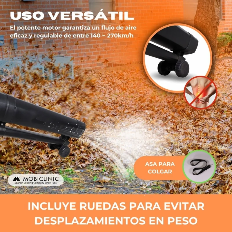 Elektro-Laubsauger/Laubbläser | 900W | 3 in 1 | Garten | 6 Geschwindigkeiten | Mobiclean | Mobiclinic