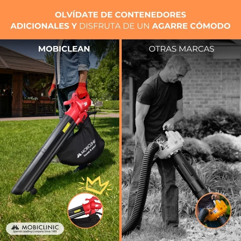Elektro-Laubsauger/Laubbläser | 900W | 3 in 1 | Garten | 6 Geschwindigkeiten | Mobiclean | Mobiclinic