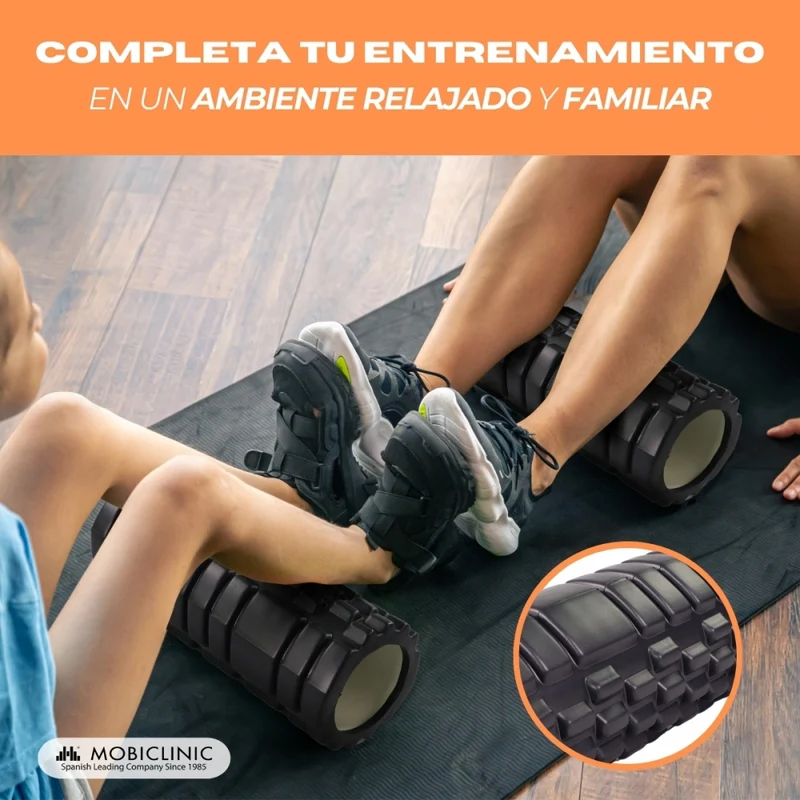 Massagerolle | Schaumgummi | 14 x 33 cm | Vielseitig | Leicht | Verhindert Verletzungen | Orange | FitRoller | Mobiclinic