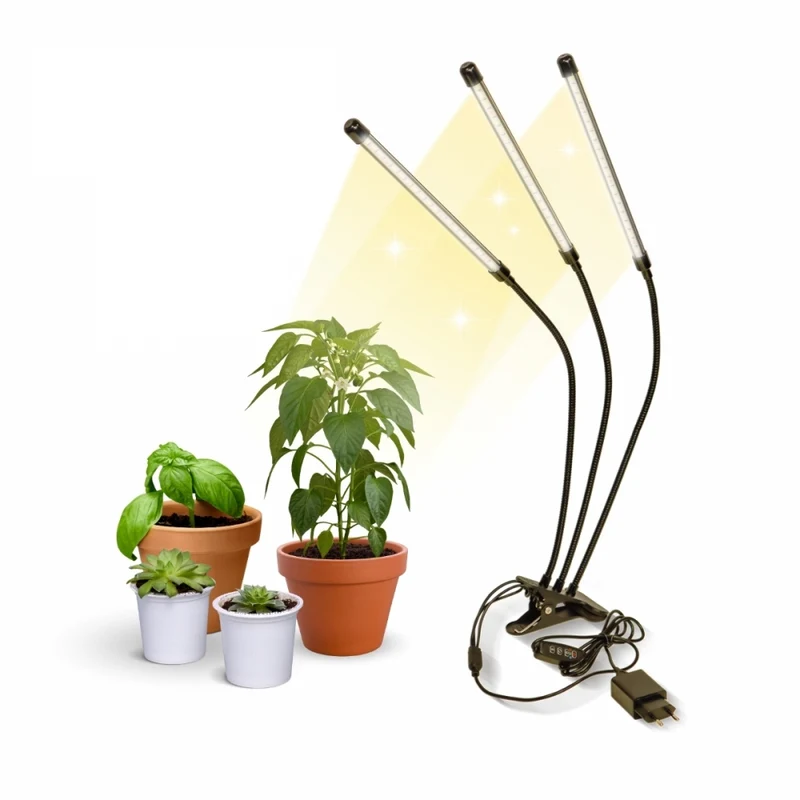 Pflanzenlampe | LED | 3 Modi | 6000K| Schwarz| Timer | 10 Helligkeitsstufen | 360º Drehung | Growflex | Mobiclinic