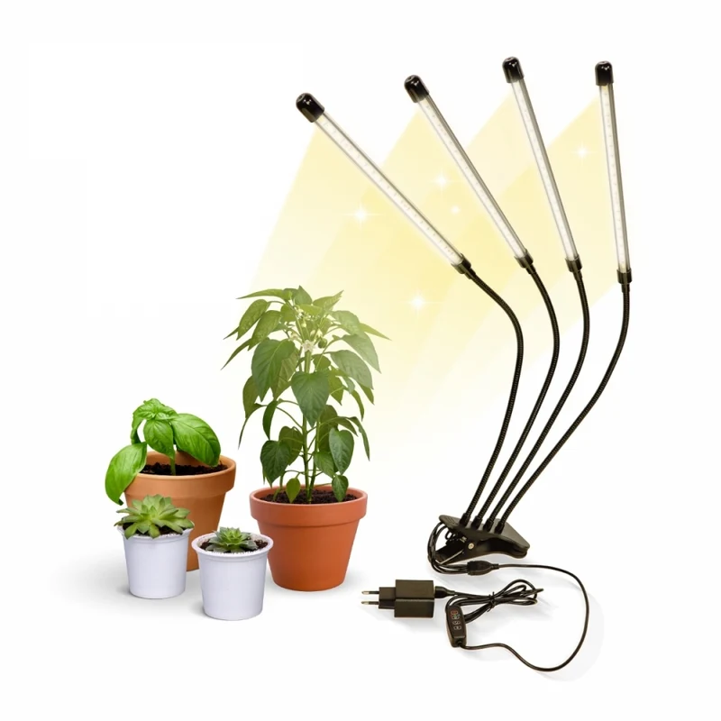 Pflanzenlampe | LED | 3 Modi | 6000K| Schwarz| Timer | 10 Helligkeitsstufen | 360º Drehung | Growflex | Mobiclinic