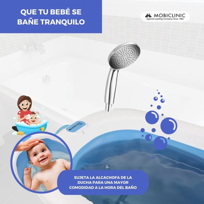 Kinderbadewanne | Faltbar | Kompakt | Rutschfest | Mit Beinen | Blau | Bubba | Mobiclinic