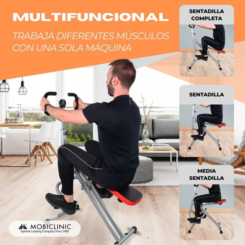 Bodybuilding-Ausrüstung | Kniebeugen | Gesäßmuskeln | Zusammenklappbar | Verstellbarer Lenker |Max 100kg | VitalFit | Mobiclinic