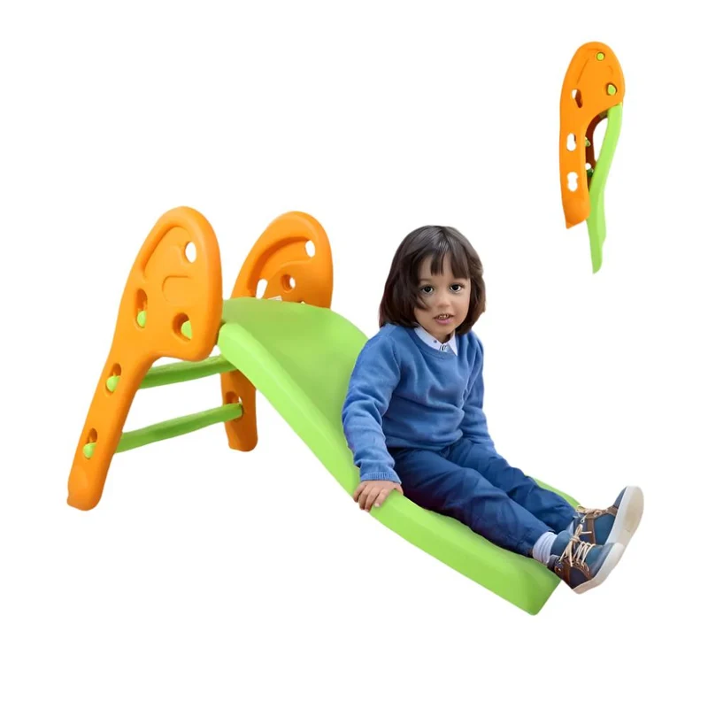 Kinderrutsche | Widerstandsfähig | Faltbar | Runde Kanten | Rutschfeste Stufen | Max. 35 kg | Grün | Dino XL | Mobiclinic