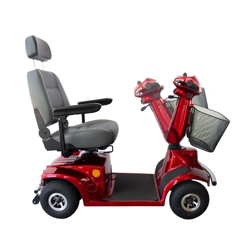 Scooter für Behinderte | 4 Räder | Premium | Abmontierbar | Kapazität 45 km | 12V | Bordeaux | Modell: Libra | Mobiclinic
