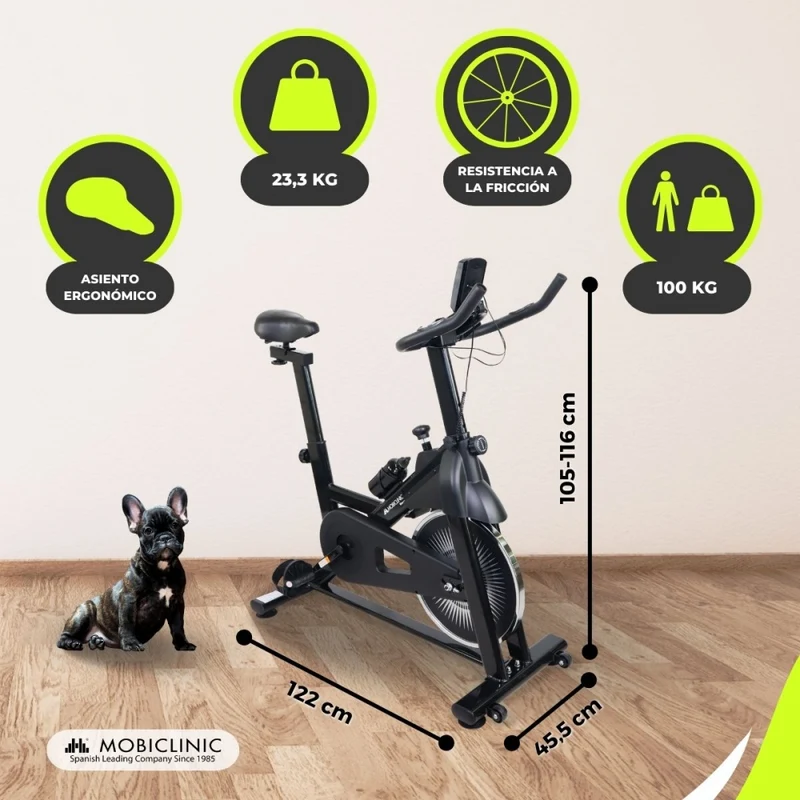 Heimtrainer | Verstellbar | Trainingscontroller | Max. Gewicht 100 kg | Schwungmasse 6 kg | Teide | Mobiclinic